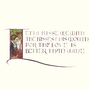 Let Him Kiss Me calligraphy detail